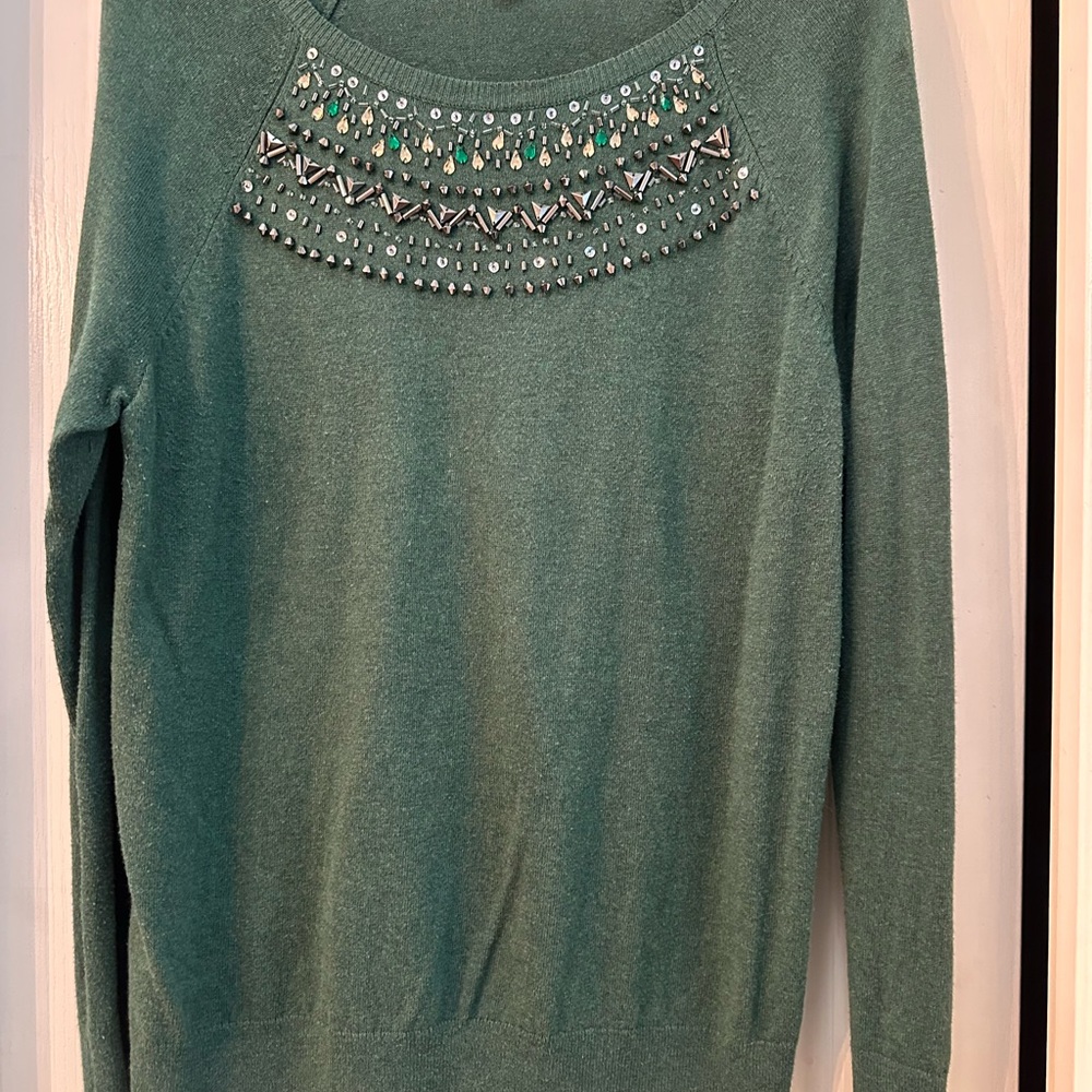 Merona Teal Embellished Sweater